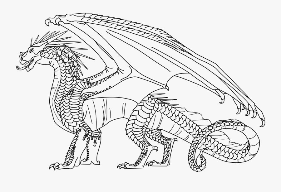 Transparent Fire Clipart Black And White - Wings Of Fire Hybrid Base ...