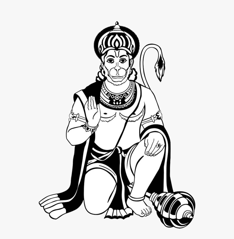 Transparent Hanuman Png - Hanuman Black And White , Free Transparent