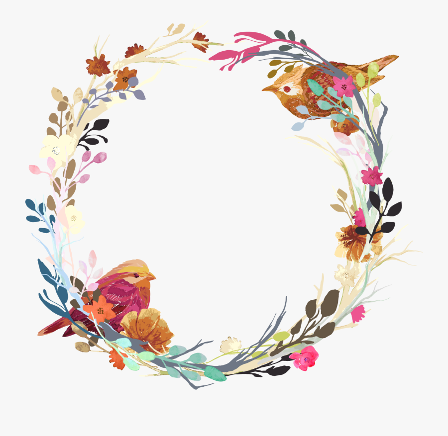 Flower Love Nest Wreath Euclidean Vector Invitation - Peach Wreath Flower Png, Transparent Clipart