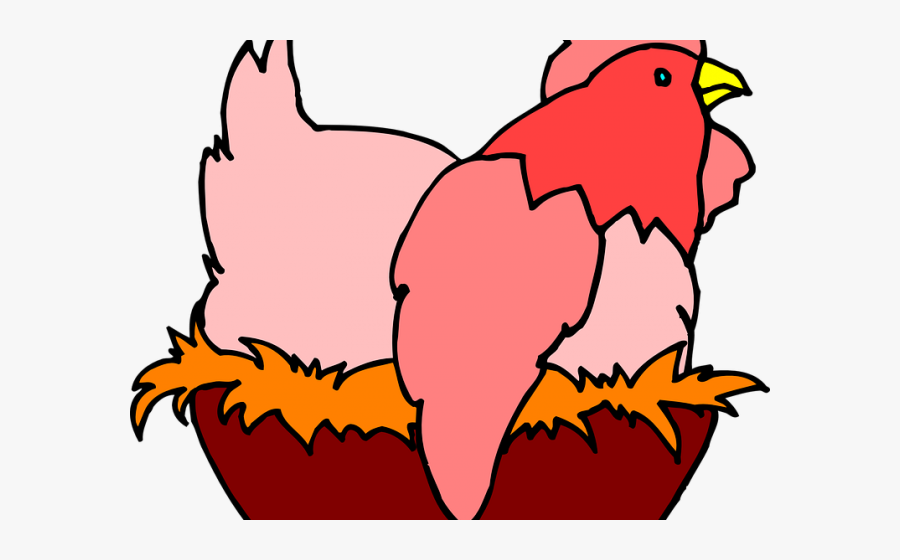 Transparent Hen Clipart - Red Hen On A Nest, Transparent Clipart