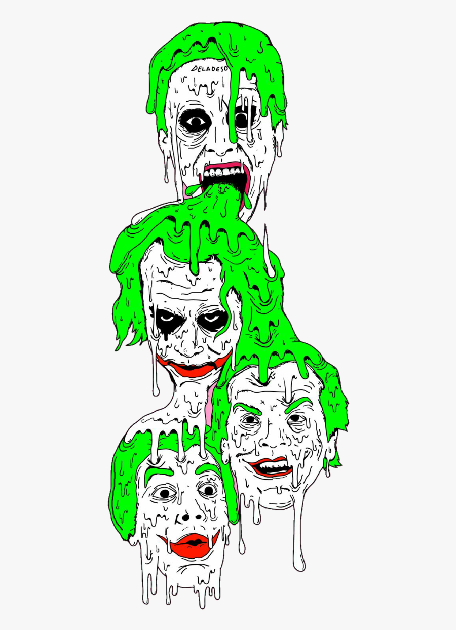 #grime #art #clown #black & White #red #green #scary, Transparent Clipart
