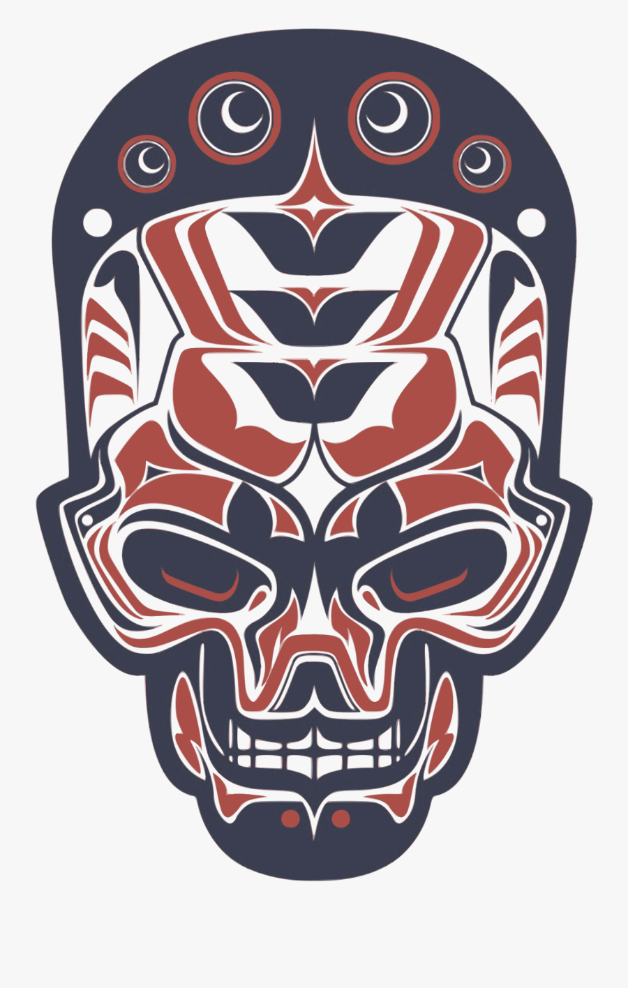 Clipart - Haida Art Skull, Transparent Clipart