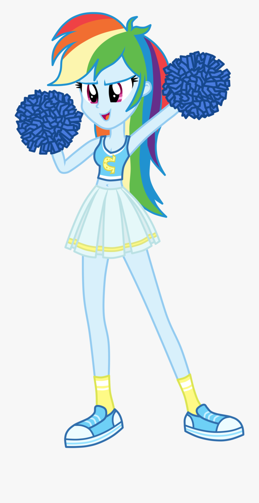 Transparent Little Girl Clipart - Rainbow Dash As A Cheerleader, Transparent Clipart