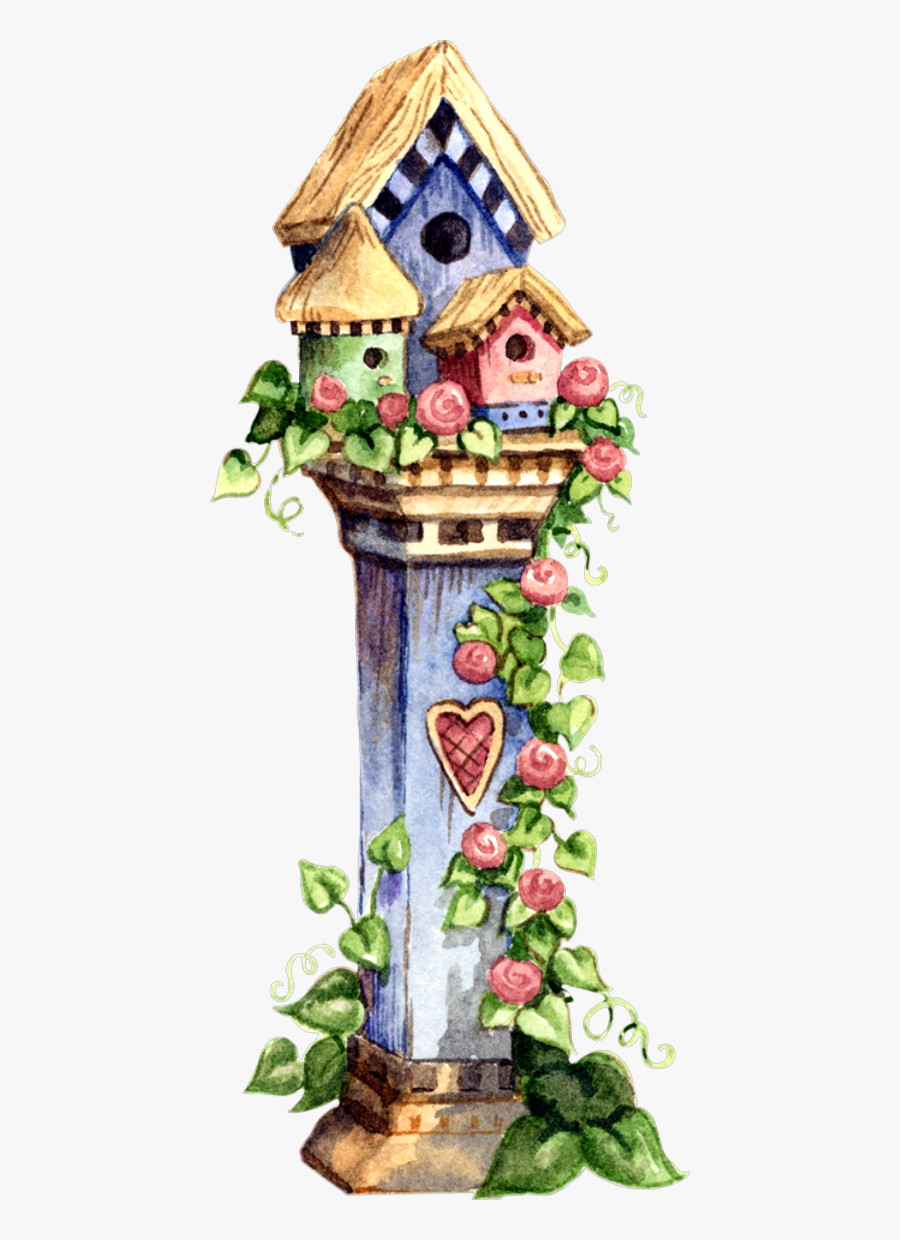 Freetoedit Ftestickers Scbirdhouse Watercolor Birdhouse - Dibujos Del Campo En Acuarela, Transparent Clipart