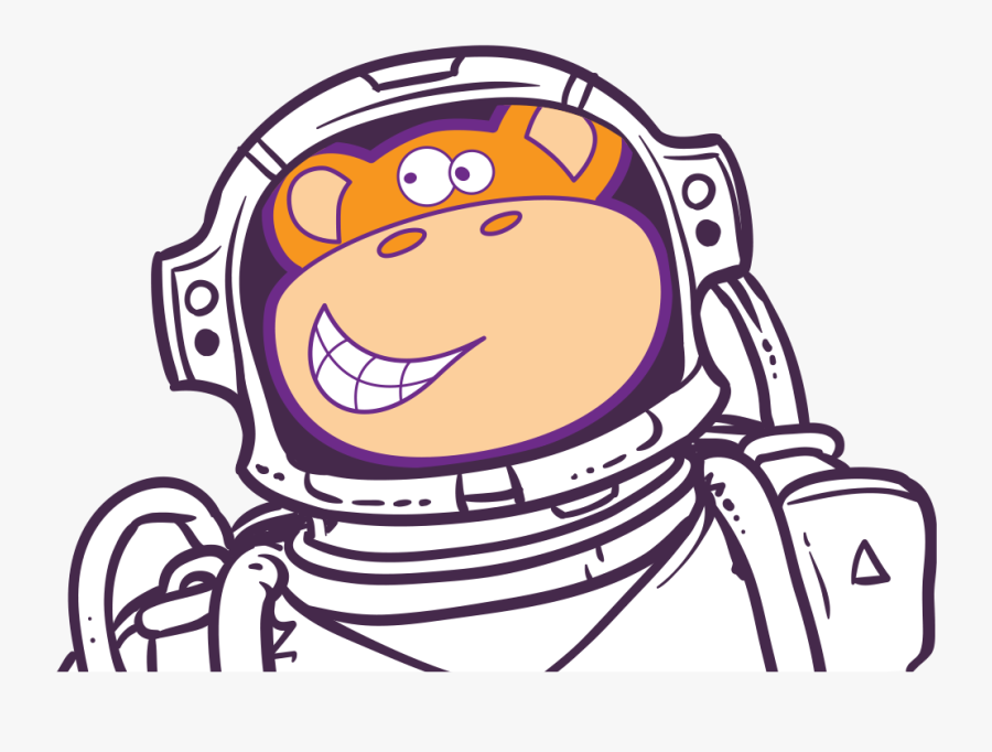 Monkey Astronaught - Cartoon, Transparent Clipart
