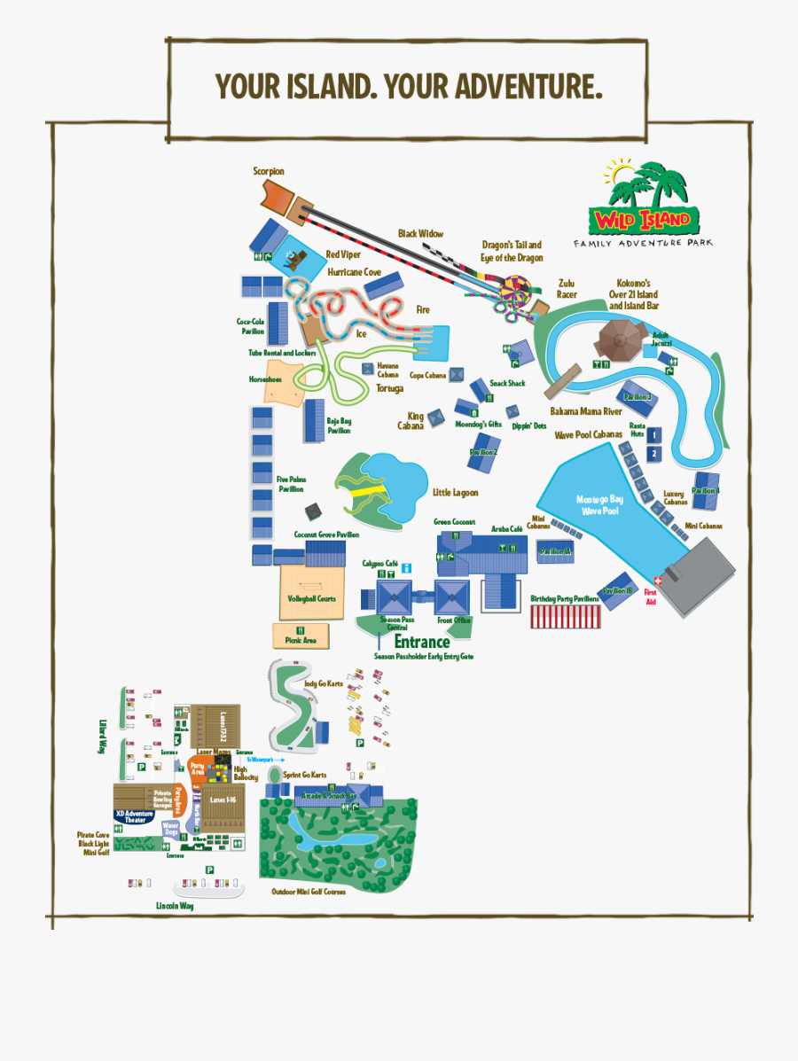 Wild Island You Are - Wild Island Park Map, Transparent Clipart