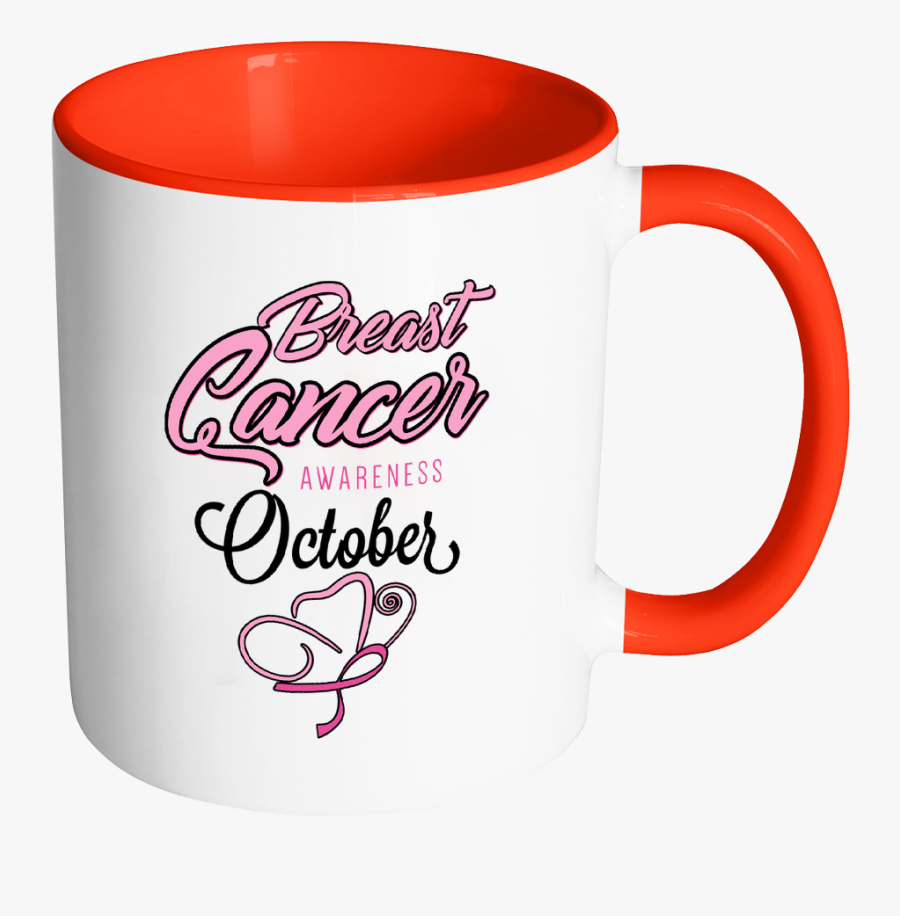 Breast Cancer Awareness October Pink Ribbon Gift Merchandise - Mug, Transparent Clipart