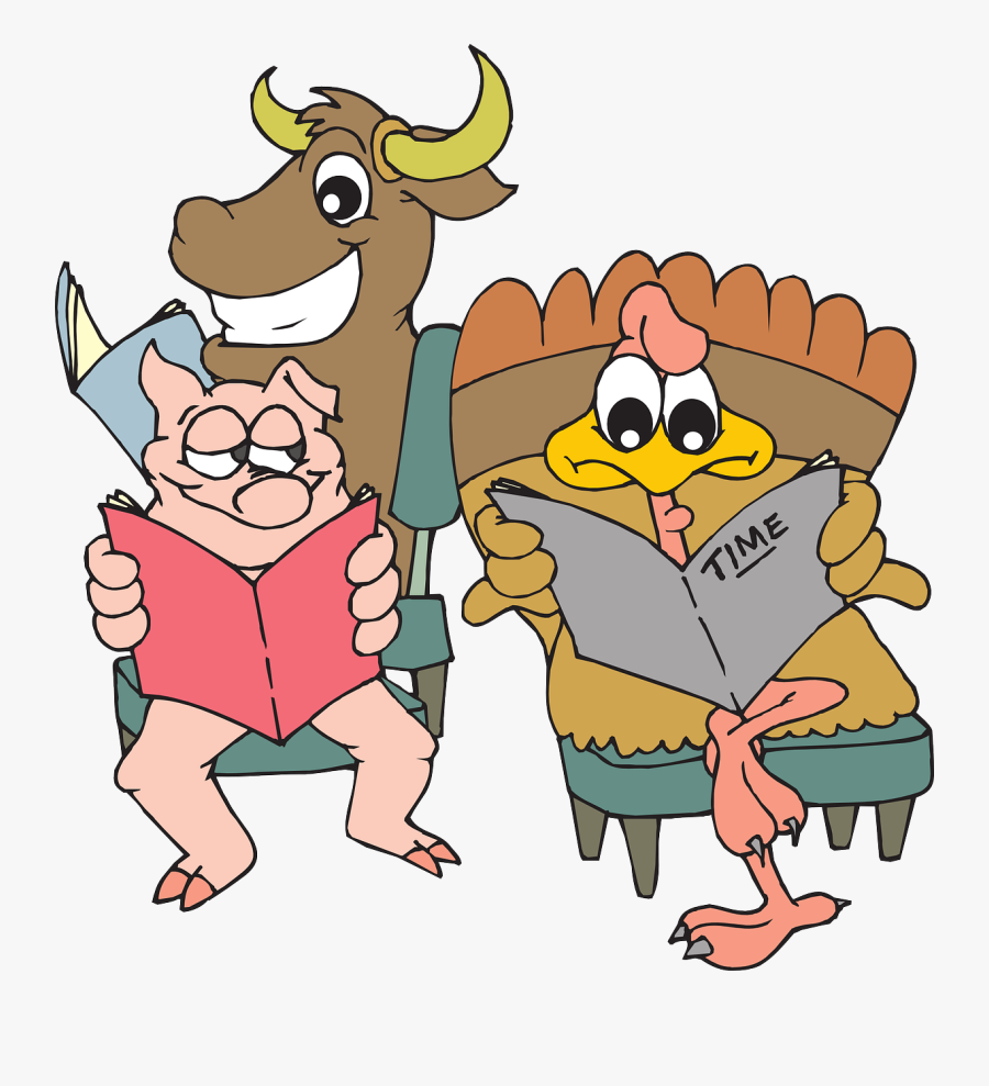 Animals Reading Png Clipart , Png Download - Toro Cerdo Y Pollo, Transparent Clipart