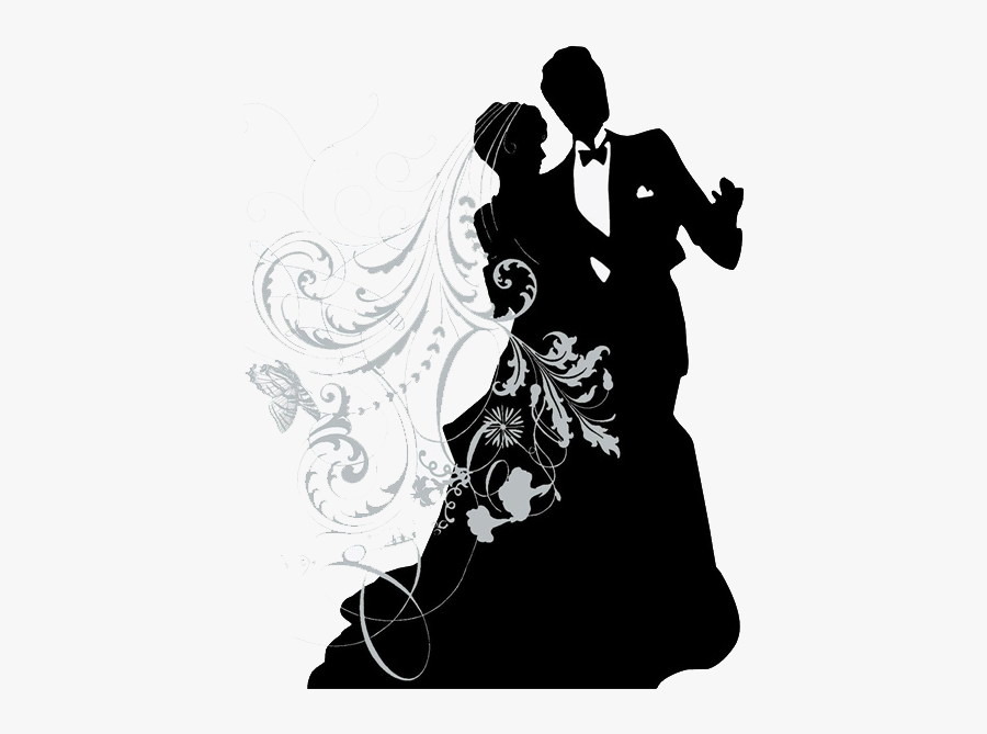 Wedding Couple Silhouette Png, Transparent Clipart