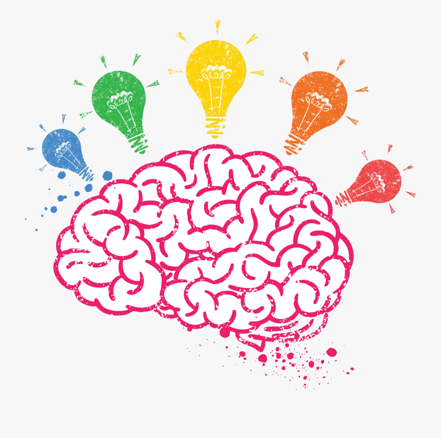 Brain With Lightbulbs Around It - Idea Brainstorming , Free Transparent ...