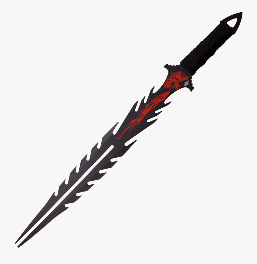 Flaming Dragon Fantasy Short Sword - Fantasy Sword, Transparent Clipart