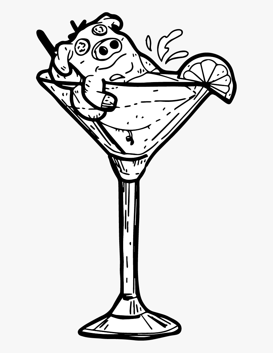 Cocktail Pig - Champagne Stemware, Transparent Clipart