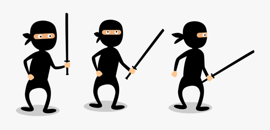 Ninja, Black, Suit, Funny, Fight, Sword, Fighter, Man - Ninja, Transparent Clipart