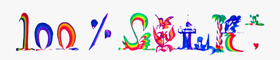 100% Silk Painted Logo, Transparent Clipart