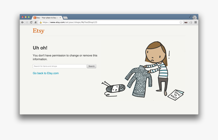 Clip Art Etsy Shop Banner - Etsy Dashboard Uh Oh There Was A Problem, Transparent Clipart