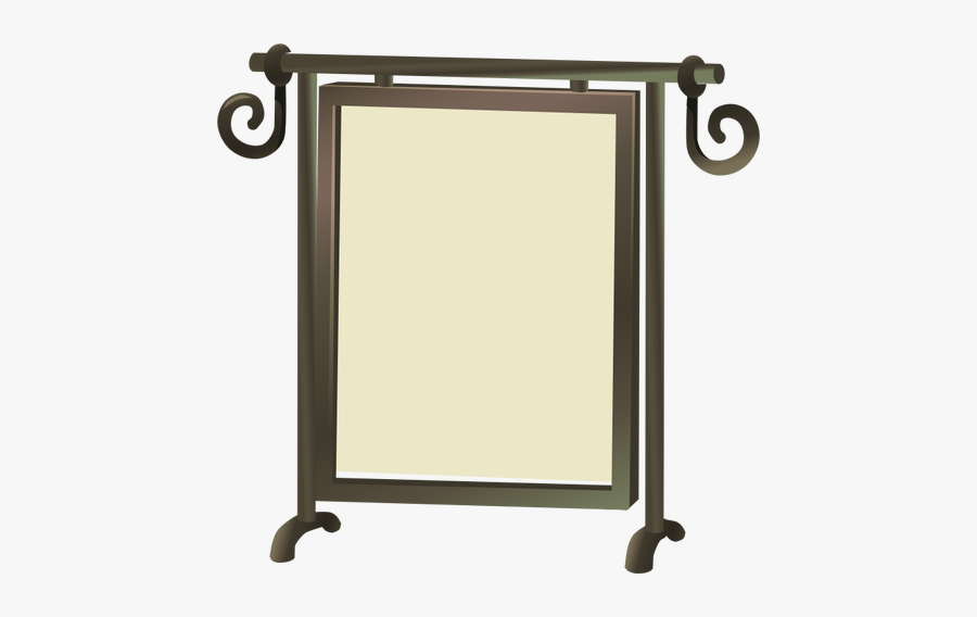 Self-standing Mirror With Brown Frame Vector Clip Art - Standing Picture Frame Png, Transparent Clipart