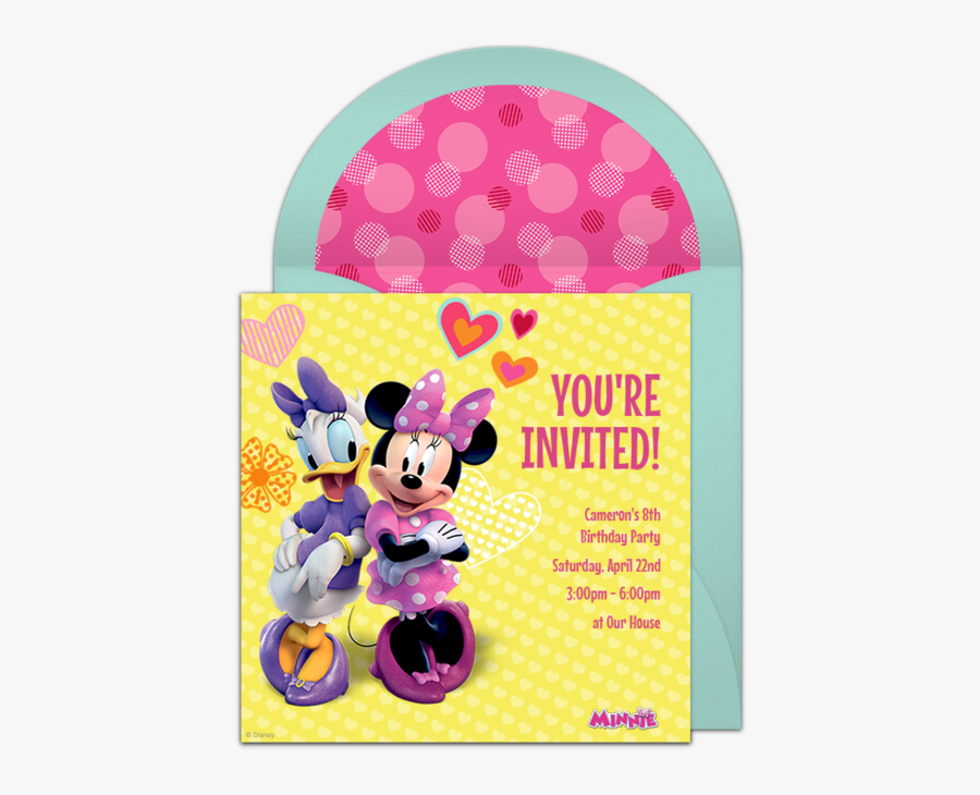 Clip Art Baby Minnie Mouse Invitations - Minnie And Daisy Birthday Invitations, Transparent Clipart