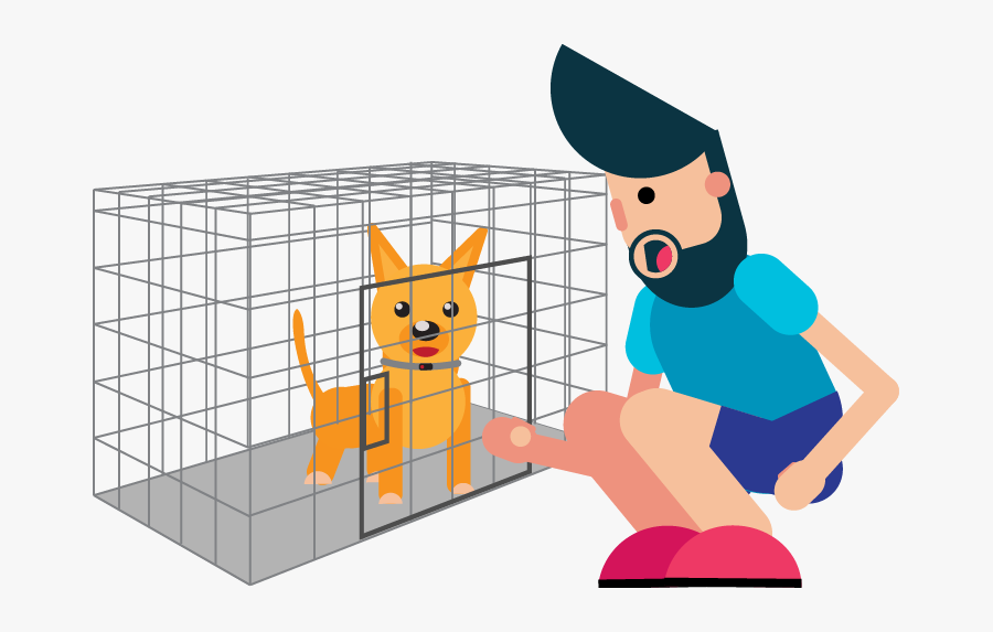 Puppy In Cage Cartoon, Transparent Clipart