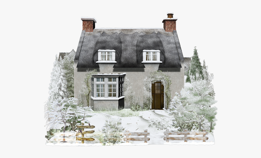 Watercolor Winter House Png, Transparent Clipart