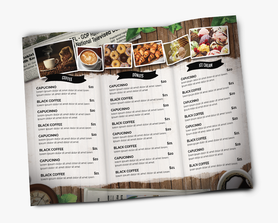 Food Menu Tri-fold Design - Yakitori, Transparent Clipart