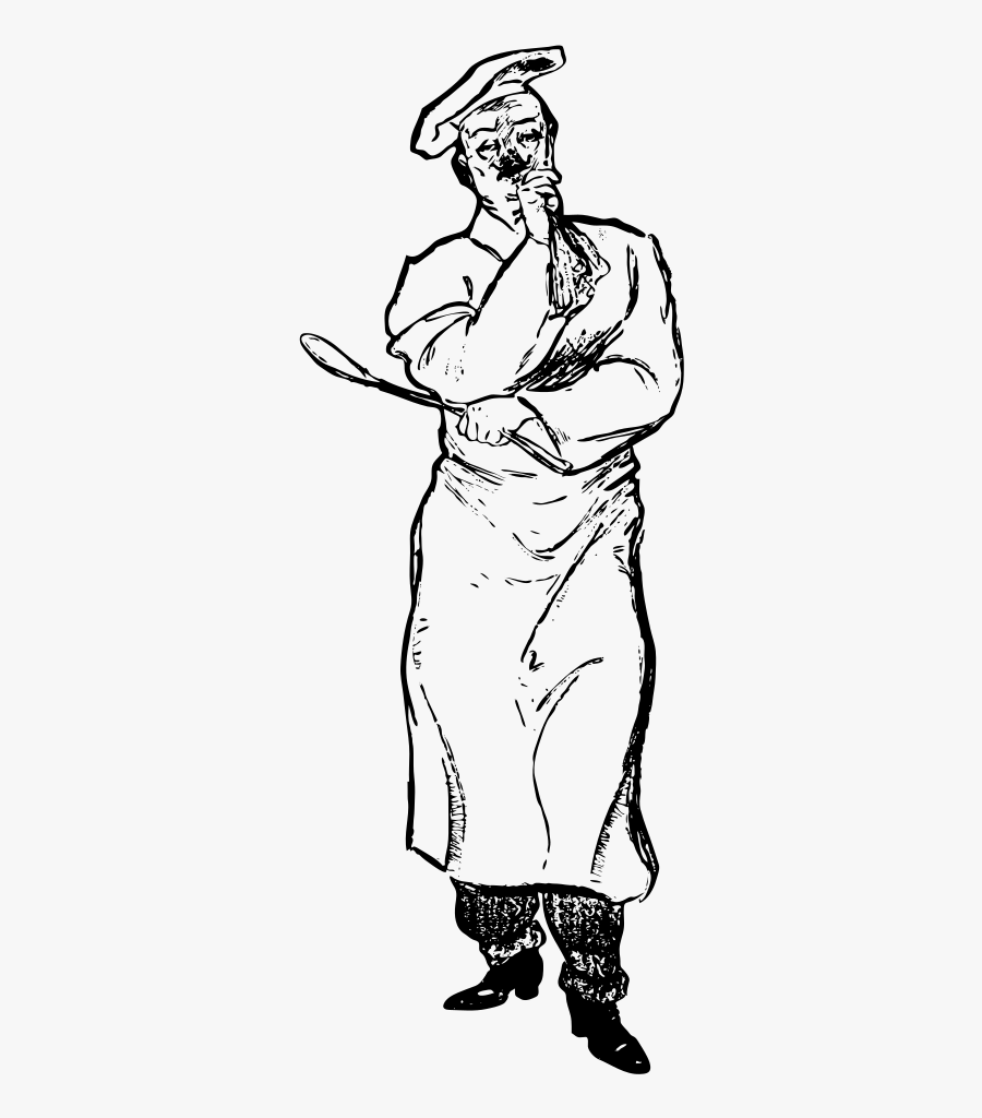 Pondering Chef - Chef Thinking Clipart, Transparent Clipart