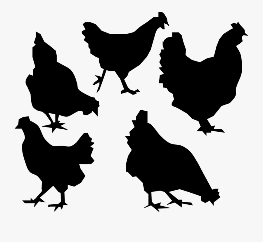 Pecking Chicken Clipart Silhouette, Transparent Clipart