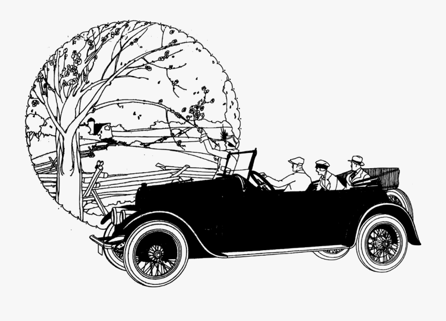 Classic Car,compact Car,antique Car - Classic Car Line Art, Transparent Clipart