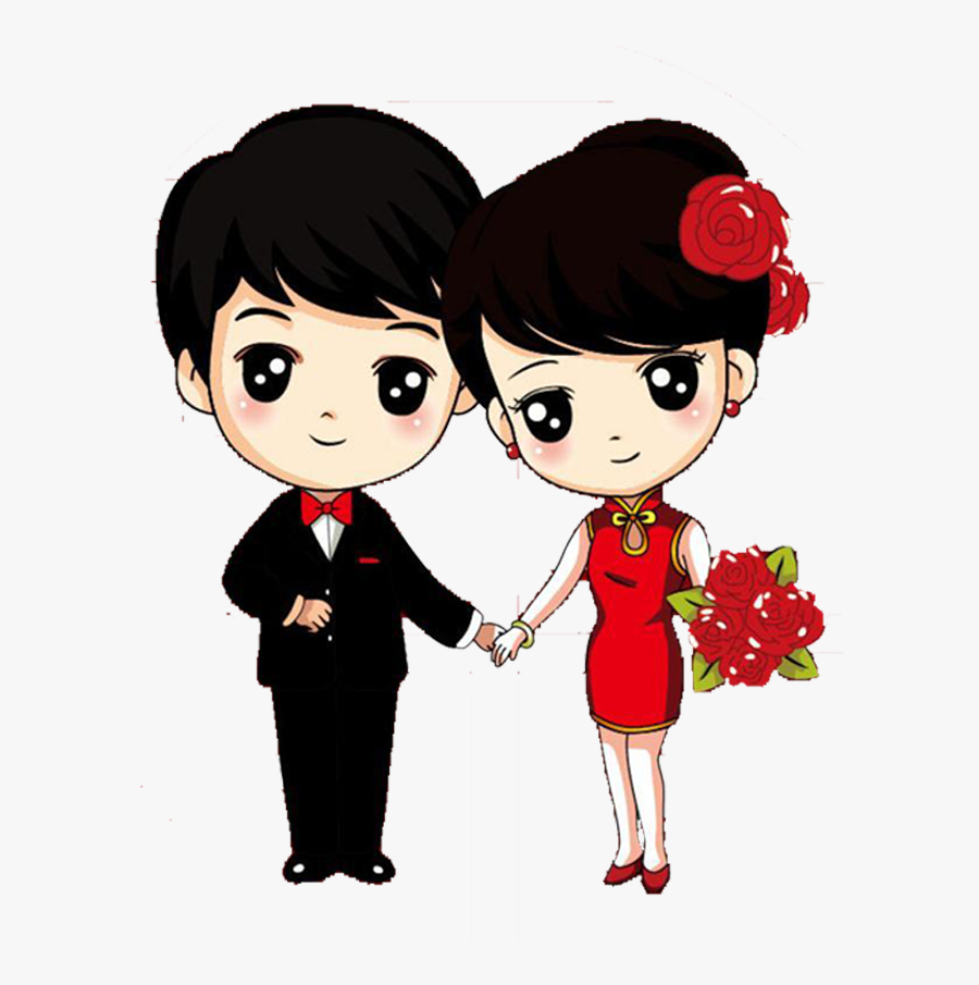 Clip Art Cartoon Wedding Couple - Cartoon Love Couple Png, Transparent Clipart