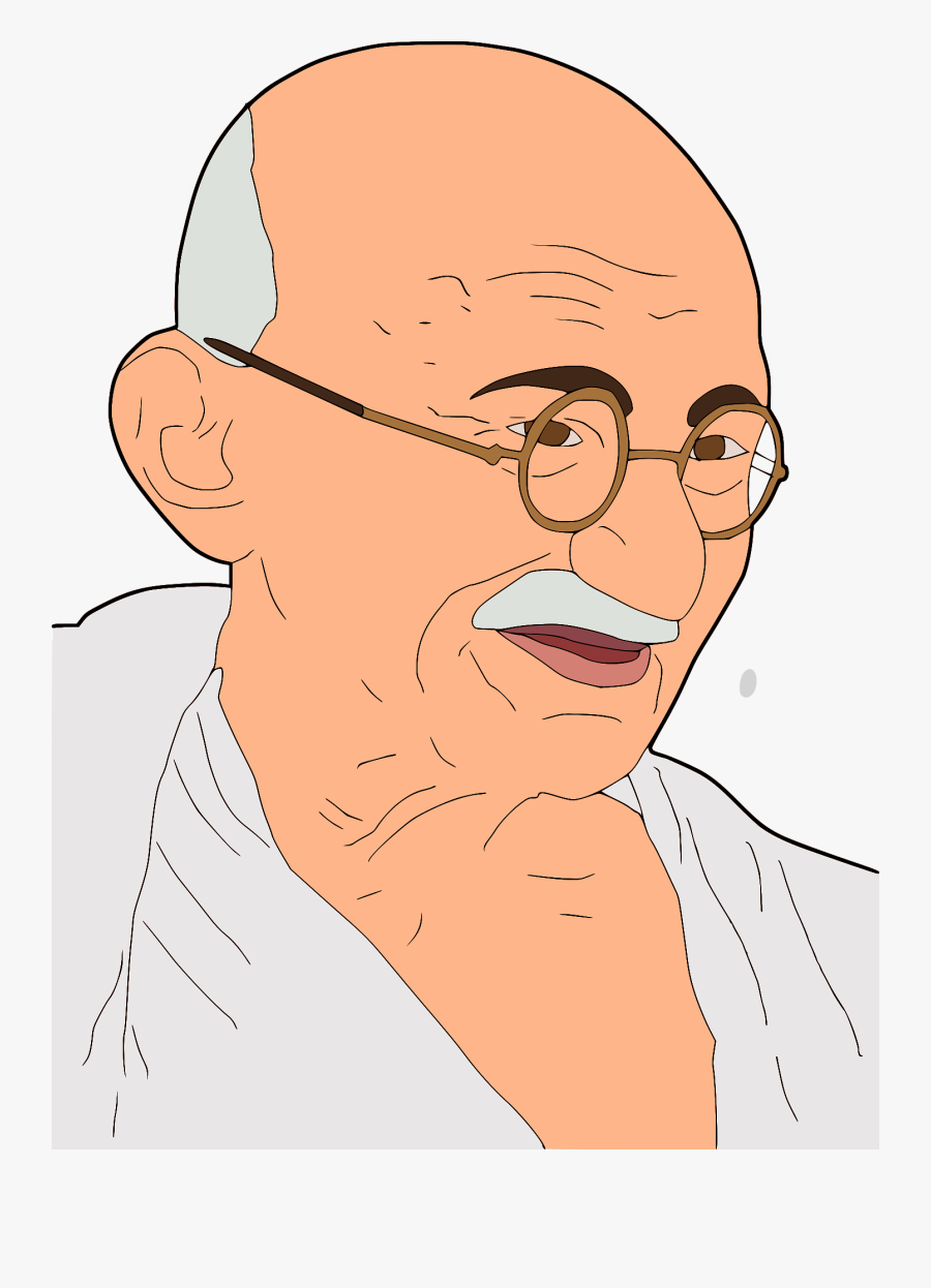 Transparent Gandhi Clipart - Cartoon Picture Of Mahatma Gandhi, Transparent Clipart