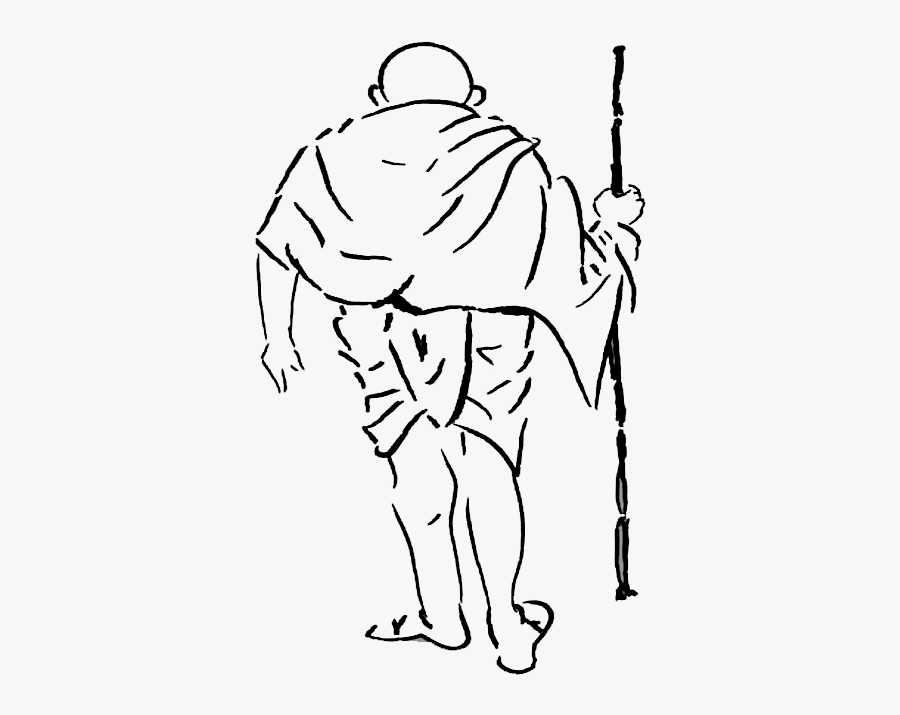 Clip Art How Draw Mahatma Gandhi - Easy Drawing Of Mahatma Gandhi, Transparent Clipart