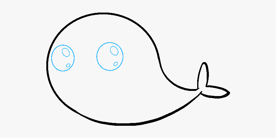 How To Draw A Cute Narwhal - Line Art, Transparent Clipart