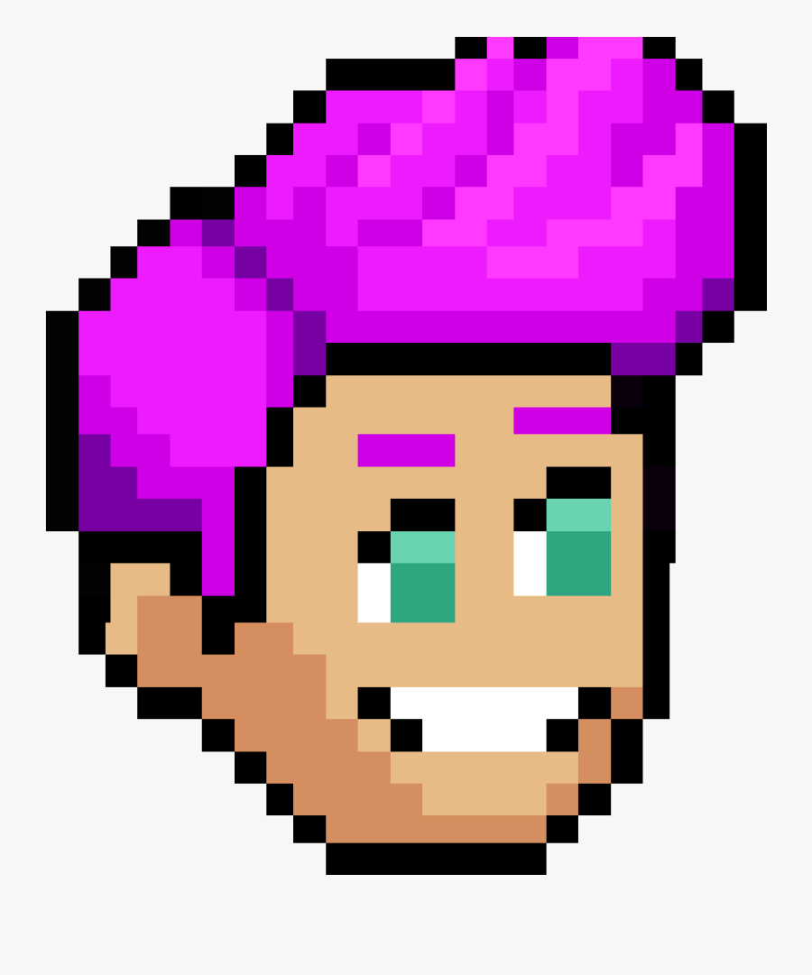 Male Pompadour Magenta Hair - Blonde Boy Pixel Art, Transparent Clipart