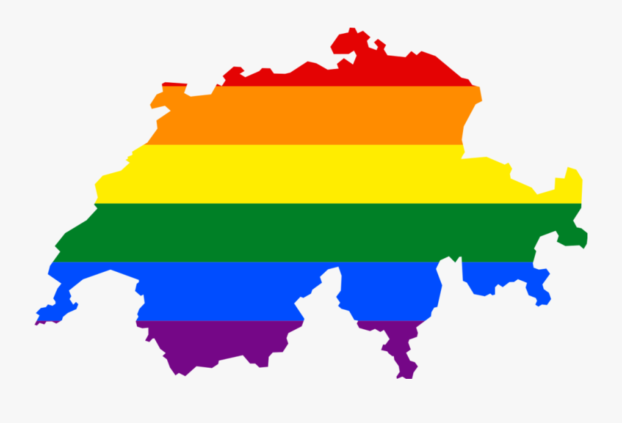 Transparent Lgbt Pride - Switzerland Map With Flag, Transparent Clipart