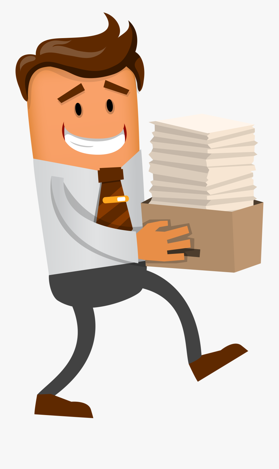 Carrying Paper 12 May - Running Employee Cartoon Png, Transparent Clipart