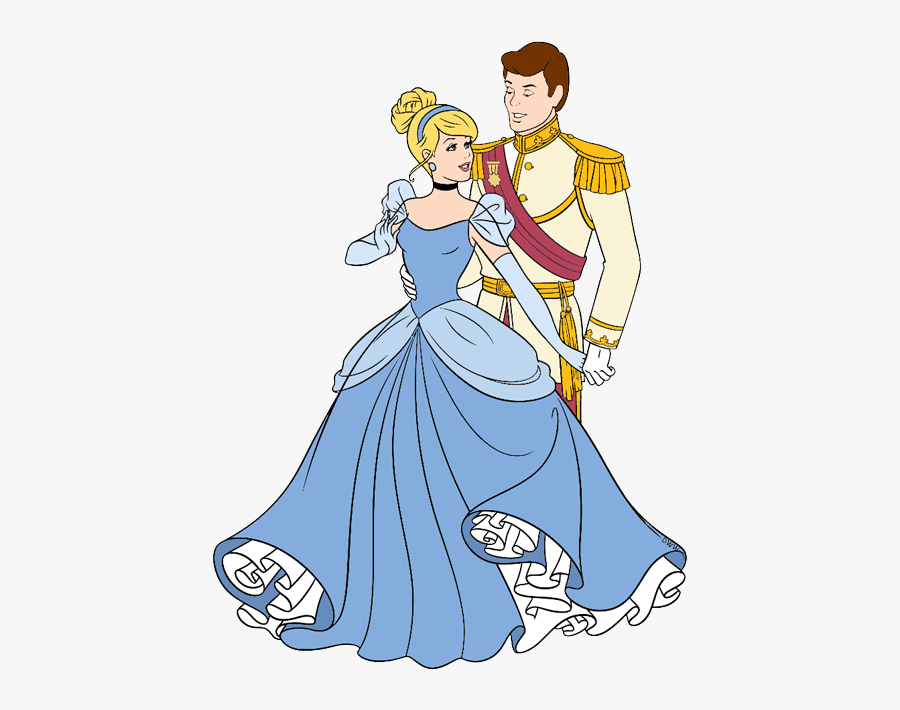 Sleeping Beauty Clipart Kiss - Cinderella And Prince Drawing, Transparent Clipart