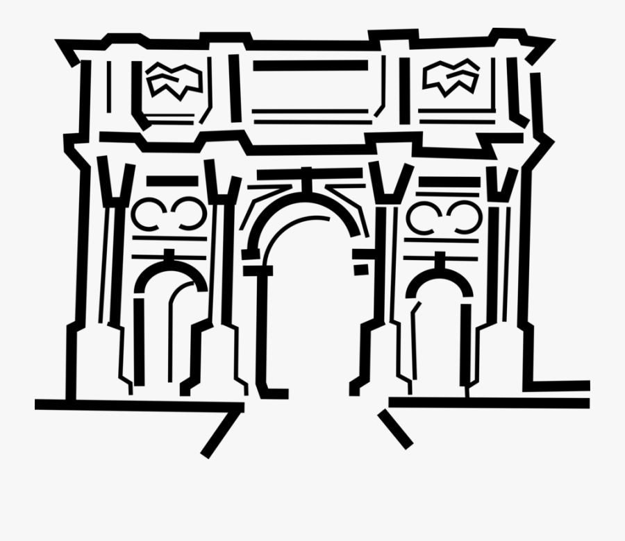Vector Illustration Of Arc De Triomphe Triumphal Arch - L Arc De Trimphe Png, Transparent Clipart