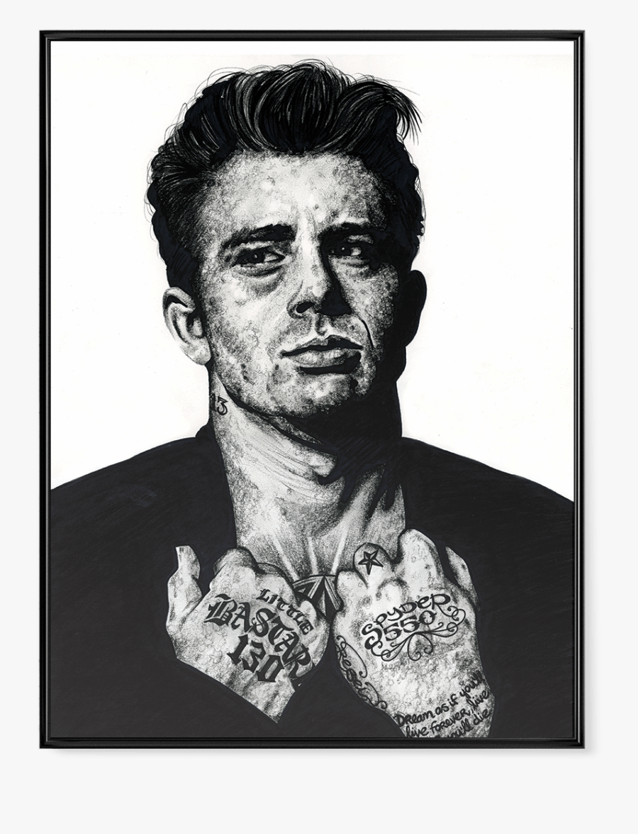 Clip Art Inked Poster American Af - James Dean, Transparent Clipart