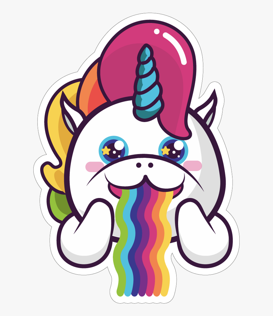 Unicórnio Unicorn Kawaii Tumblr Fofo Cute - Unicórnio Vomitando Arco Iris, Transparent Clipart