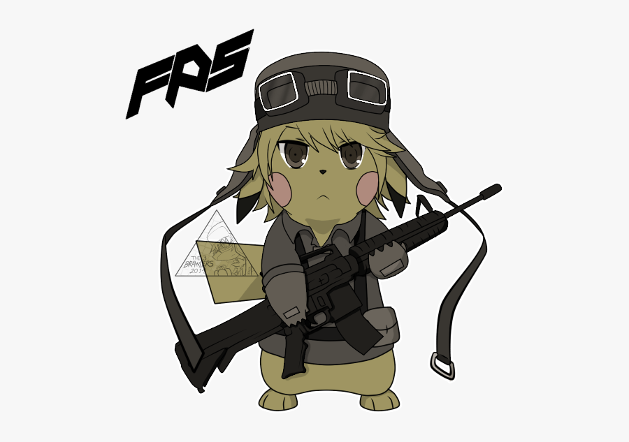 Guns Clipart Fps - Military Pikachu, Transparent Clipart