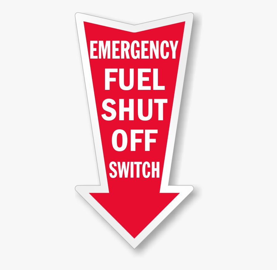 Fuel Shut Off Switch Arrow Safety Label, Transparent Clipart