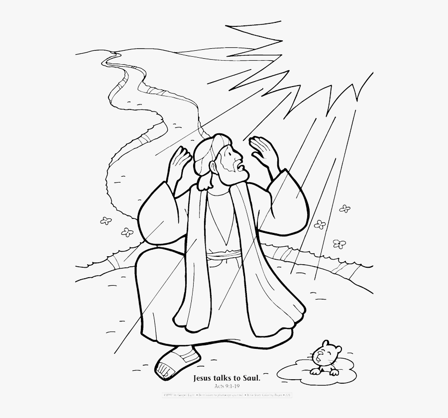 Paul On Road To Damascus Coloring Page, Transparent Clipart