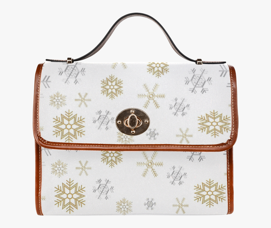 Transparent Gold Snowflakes Png - Handbag, Transparent Clipart