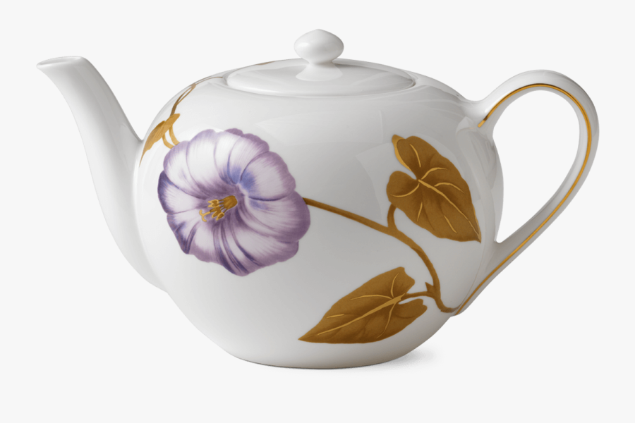 Royal Copenhagen Morning Glory Transparent Background - Teapot, Transparent Clipart