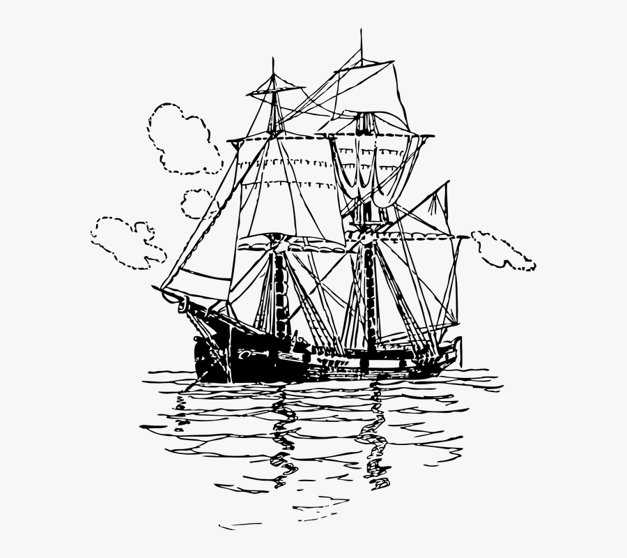 Ship, Transportation, Sailing, Maritime, Cargo, Freight - Ship Of The Middle Colonies, Transparent Clipart