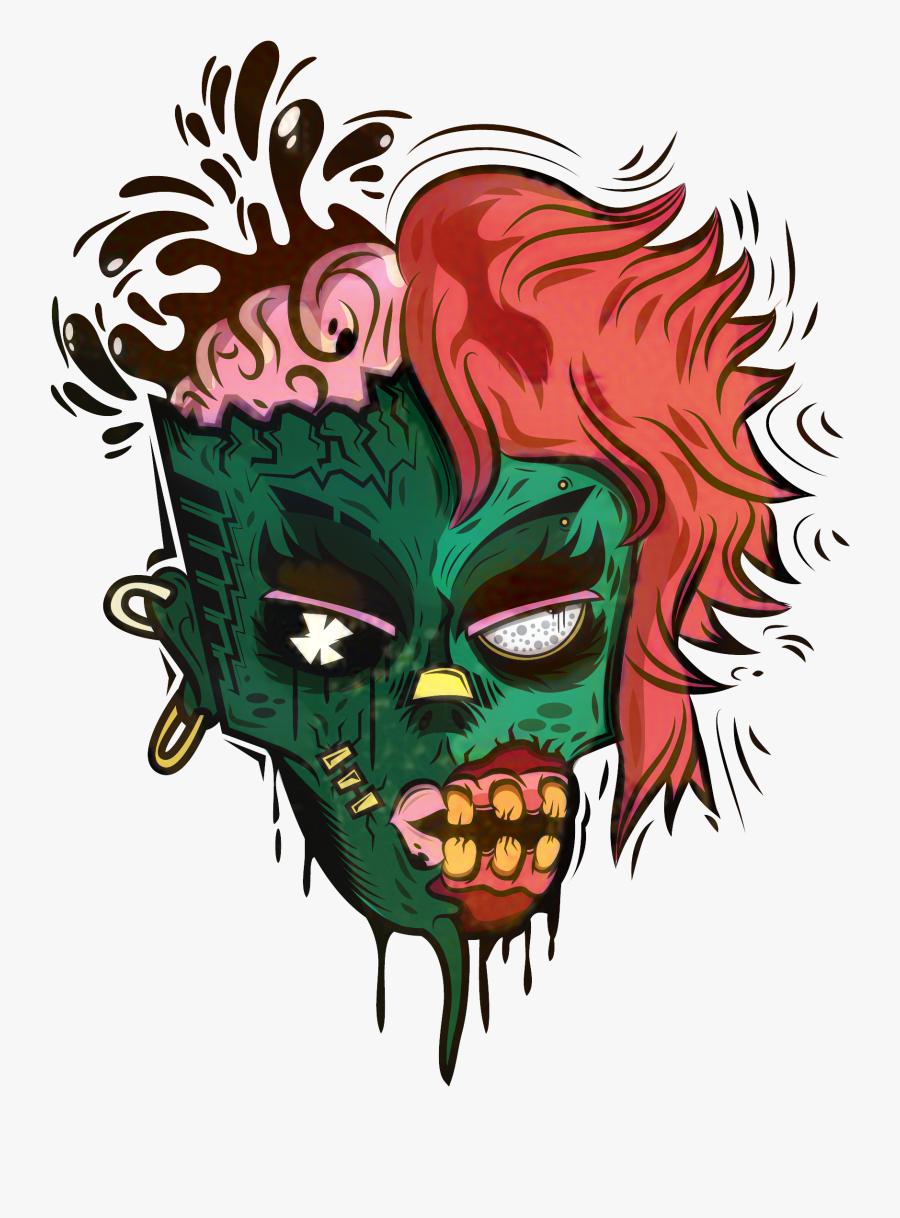 Joker Illustration Skull Graphics Zombie - Graphic Joker, Transparent Clipart