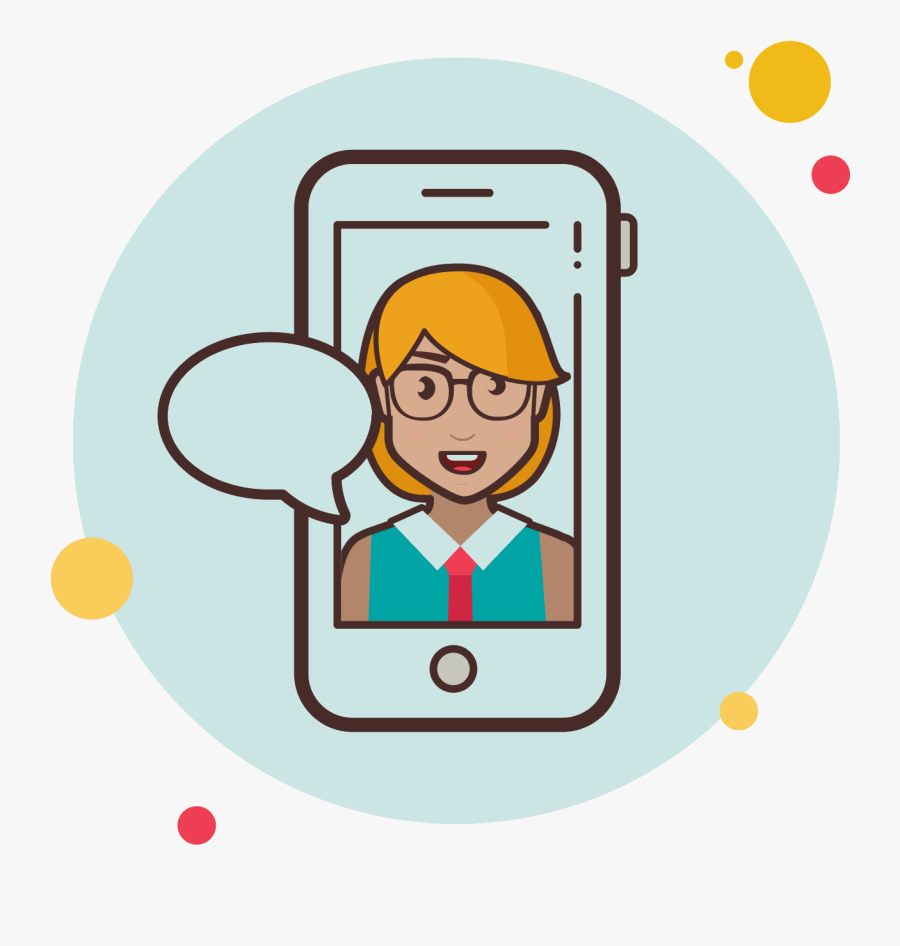 Short Blond Girl Messaging Icon - Icon Png Llamada Telefonica, Transparent Clipart