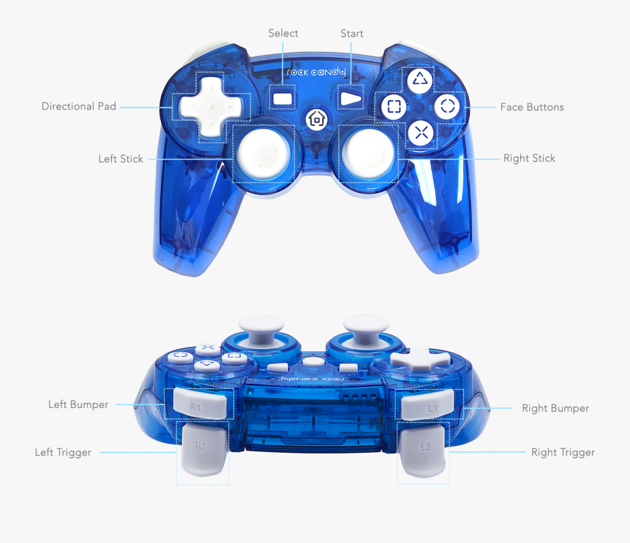 Pdp Rock Candy Ps3 Wireless Controller, Blueberry Boom,, Transparent Clipart