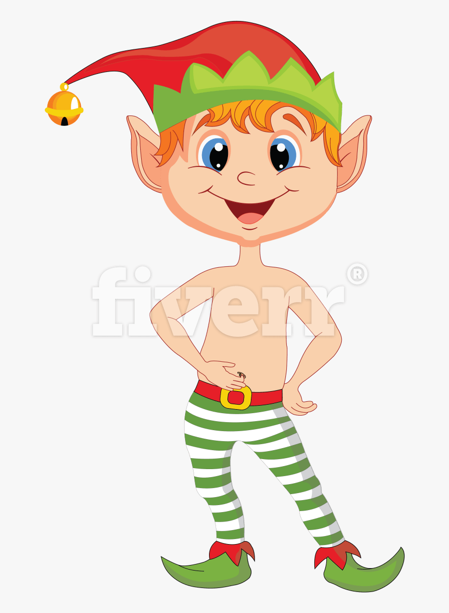 Animated Christmas Elf Clipart , Png Download - Cartoon Transparent Elf, Transparent Clipart