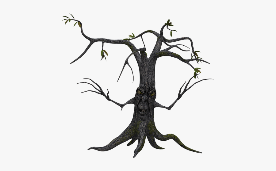 Tree, Digital Art, Isolated, Without Leaves, Leafless - Halloween Tree Silhouette Png, Transparent Clipart
