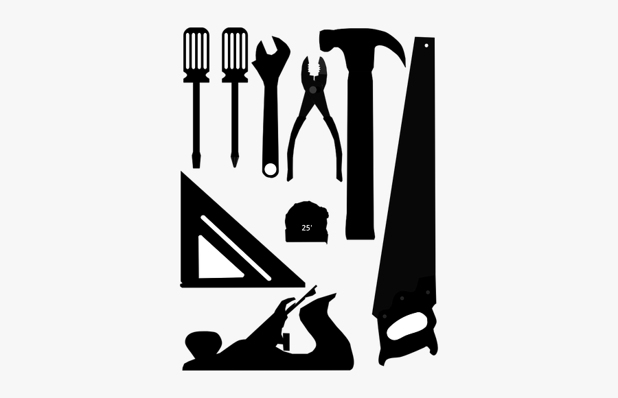 Silhouette Vector Clip Art Of Selection Of Tools - Tool Silhouettes, Transparent Clipart